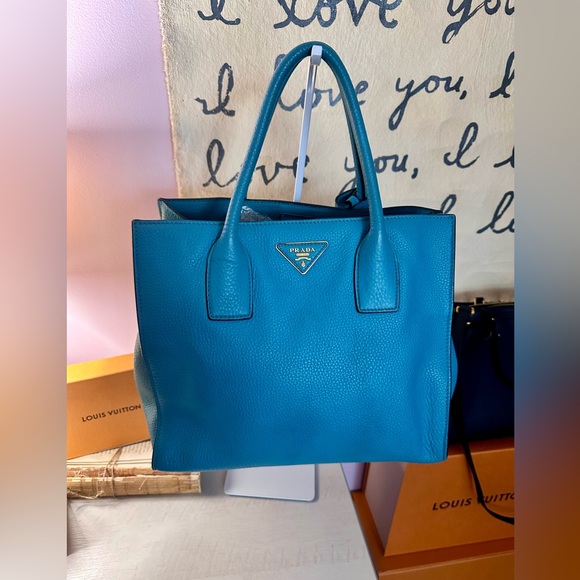 Prada Turquoise Leather Handbag - Picture 1 of 14